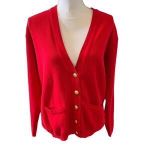 Talbots Red Cardigan Sweater